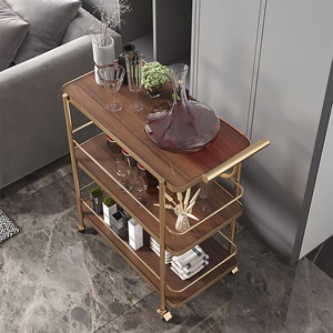 Chariot <span class=keywords><strong>de</strong></span> service multifonctionnel Maokangyun MC2 pour la restauration, les hôtels, les boissons et les aliments, à pousser à la main, silencieux, mobile, en métal, à 4 roues, durable, pour les KTV et les clubs - Product Image 5