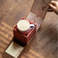 Taza de Café de Porcelana Pintada a Mano de Jingdezhen, Estilo Moderno, Simple y Bonito, Yingshantang