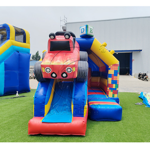 Structure gonflable commerciale en PVC de bonne qualité avec toboggan sec <span class=keywords><strong>pour</strong></span> la location événementielle - Product Image 2