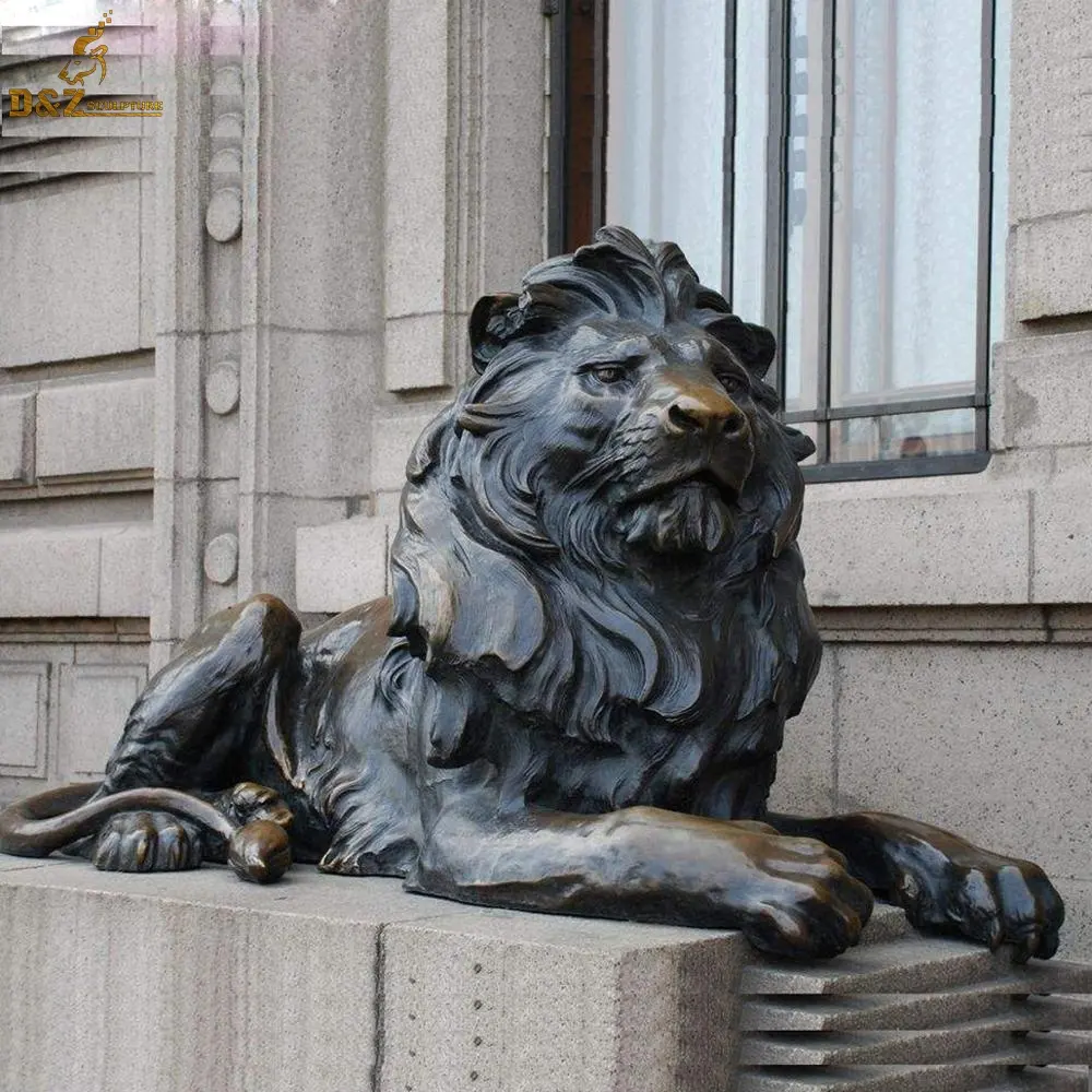דקורטיבי חיצוני גן ליהוק מתכת פסל חיים גודל פליז ברונזה האריה משפחה פיסול