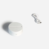 Lampe de nuit moderne en acrylique ABS 3D, 16 couleurs, avec base, télécommande, alimentation par piles/USB, lampe LED à intensité variable pour la décoration de la maison
