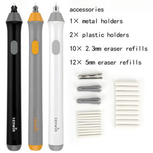 TENWIN 8302 Ensemble de stylos <span class=keywords><strong>gomme</strong></span> <span class=keywords><strong>électrique</strong></span> sans poussière deux recharges 5 & 2.3mm Croquis Dessin Art Highlight Remplacer la batterie en caoutchouc - Product Image 1