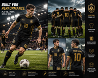 Ensemble de maillots de football personnalisés pour hommes et jeunes, uniforme d'équipe respirant avec nom et numéro