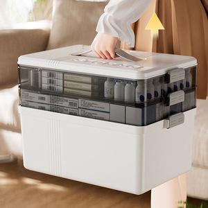 Botiquín de Primeros Auxilios Portátil Multifuncional al por Mayor con Asa, Caja de Almacenamiento Médico Cuadrada Multicapa de PP con Asa Portátil <span class=keywords><strong>para</strong></span> Medicamentos - Product Image 6