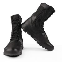 Bottes tactiques noires imperméables et durables à tige haute ODM, en mesh, pour l'entraînement