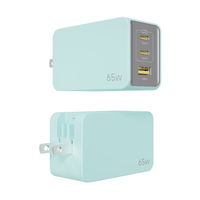 Charger Laptop Tipe C 65W Colokan UK US EU Pengisi Daya Super Cepat Multi-Port USB Gan Charger untuk MacBook Pro iPhone 15 Samsung