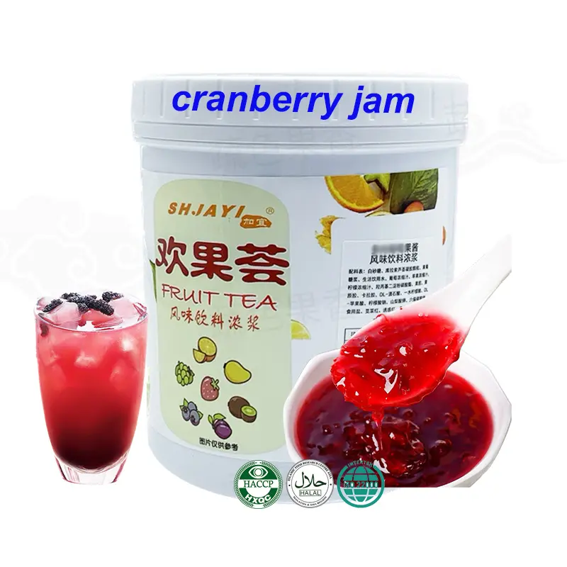 Bubble Tea Shop Raw Material Fruit Jam Rose Cranberry Puree Jam Puree