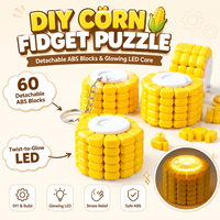 Yuglow Corn Kernels 3D Puzzle Building Blocks Mainan Edukasi Anak untuk Mengurangi Stres Gantungan Kunci Liontin