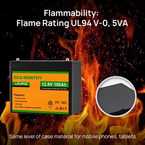 Batería de Litio LiFePO4 de 12V 100AH con BMS Integrado y Certificación UL1973, Ecológica - Product Image 4