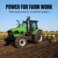 Tracteur agricole 150 ch 4x4 avec cabine climatisée, système hydraulique Huaxia, pour l'agriculture