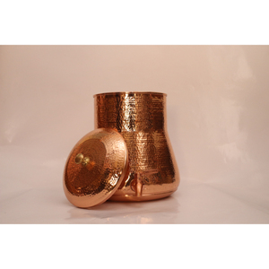 Distributeur d'eau Matka en cuivre martelé de 8 L de qualité supérieure avec robinet en laiton, finition en cuivre pur artisanal - Product Image 2