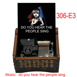 Boîte à musique en bois à remonter « Vous Entendez le Chant du Peuple ? », mouvement mécanique 18 notes, cadeaux idéaux pour enfants, <span class=keywords><strong>amis</strong></span>, familles - Product Image 5