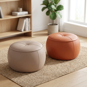 Foldable Adjustable Soft Wood PU Leather Multi-Function Stool-Footstool <b>Shoe</b>-Changing <b>Seat</b> for Apartment School Use Durable - Product Image 3