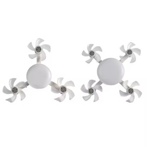 Ventilador de Techo LED Blanco de 4 Aspas, Enchufable, Ajustable, 3 Velocidades, Luz Blanca Cálida, E27, Lámpara Colgante de Plástico para Sala de Estar - Product Image 5