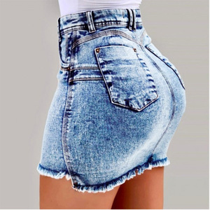 Gonne in denim a vita alta taglie forti, <span class=keywords><strong>mini</strong></span> <span class=keywords><strong>sexy</strong></span>, estive, slim fit - Product Image 5