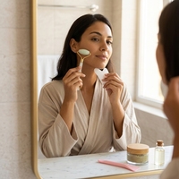 Kit de massage facial en résine blanche, rouleau double tête et spatule en forme de cœur, outil de soin anti-gonflement et liftant pour le visage et le spa beauté