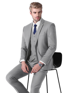 3 piezas nuevo diseño negro gris dos botones novio esmoquin mejor hombre traje boda padrino hombres trajes - Product Image 3