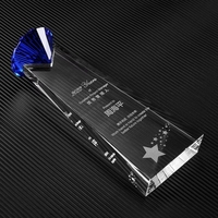ADEL DaoTian ADL1252CTA Trophée en verre gravé au laser avec cristaux de diamant colorés, personnalisé, tendance mode, pour sports