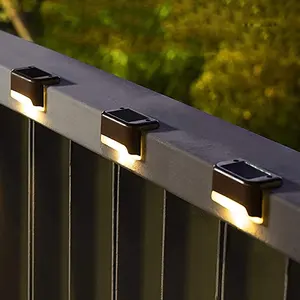 Luzes solares para deck, luzes solares para escadas, pátio e caminho, à prova d'água, LEDs para uso ao ar livre