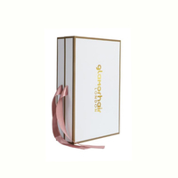 Boîte rigide magnétique OEM étanche avec feuille d'or et insert en éponge satinée écologique pour cadeaux d'anniversaire, emballage de cheveux et sous-vêtements