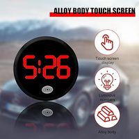 Horloge de voiture numérique pour tableau de bord Stick intérieur automobile lumineux activé par le toucher sur les horloges du véhicule avec affichage de l'heure LED