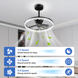 19.7'' Elegant Crystal Ceiling Fan Light with APP & Remote Control Reversible 6‑Speed Fan Dimmable LED 3000K‑6500K for Bedroom - Product Image 3