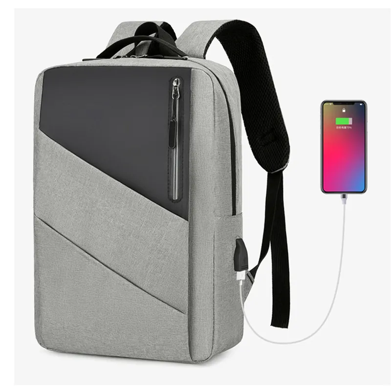 Kustom bisnis tahan air tas Laptop sekolah pemasok paket USB pengisian perjalanan Mochilas Wanita Pria Smart Travel ransel untuk pria