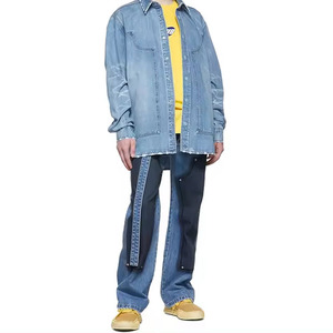 <span class=keywords><strong>Camicia</strong></span> da uomo Casual di alta qualità <span class=keywords><strong>camicia</strong></span> di Jeans in cotone 100% Patchwork <span class=keywords><strong>blu</strong></span> <span class=keywords><strong>giacca</strong></span> da uomo lavata Streetwear taglie forti <span class=keywords><strong>camicia</strong></span> da uomo - Product Image 4