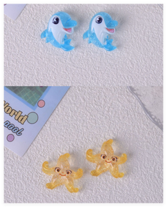 Juguetes para niños Tiny Cute Mini Small Cartoon Resin Turtle Sea Star <span class=keywords><strong>Dolphin</strong></span> <span class=keywords><strong>Fish</strong></span> Ocean Sand Play Figure Diy Charms Creature Figurine - Product Image 6