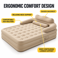 Matelas Gonflable Simple ou Double avec Pompe et Oreiller Intégrés, Lit Gonflable Automatique Pliant pour la Maison, le Mobilier et le Camping en Extérieur