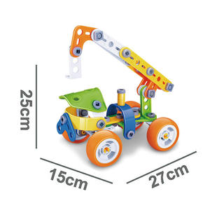 Ensemble de jouets de construction en plastique pour enfants, voitures à construire soi-même, modèle de véhicule STEM, jouets éducatifs pour la vente en gros - Product Image 3