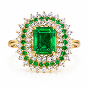 Anello verde in stile retrò, anello dal design classico da donna - Product Image 2