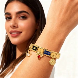Colgante de Moda con Diseño de Gota de Agua, Corazón de <span class=keywords><strong>Diablo</strong></span> y Estrellas al Atardecer, Compatible con Pulseras de Acero Inoxidable de 9mm, para Creación de Joyería, Charm Italiano DIY - Product Image 6
