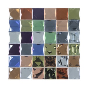 Luxe mur art décoration maison modèle en pierre naturelle <span class=keywords><strong>prix</strong></span> par <span class=keywords><strong>mètre</strong></span> <span class=keywords><strong>carré</strong></span> irisé couleur verre arc-en-ciel mosaïque - Product Image 1