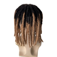 Systèmes de cheveux humains vierges brésiliens # Dreadlocks couleur T1b/27, 10 pouces, toupet en dentelle pour hommes noirs