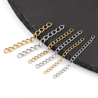 Chaîne d'extension en acier inoxydable de haute qualité de 5 cm pour colliers et bracelets, accessoire de fabrication de bijoux DIY, vente en gros