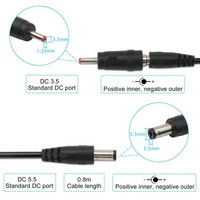 Convertidor de Voltaje 2 en 1 USB DC 5.5mm/3.5mm |   Banco de Energía de Emergencia de 5V 9V/12V para Router WiFi |   Cable trenzado para dispositivos con cámara IOS