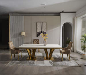 Metal moderno luxuoso e elegante Cadeiras Sala de jantar para Casa Bar Villa Hotel Apartamento Várias ocasiões - Product Image 3