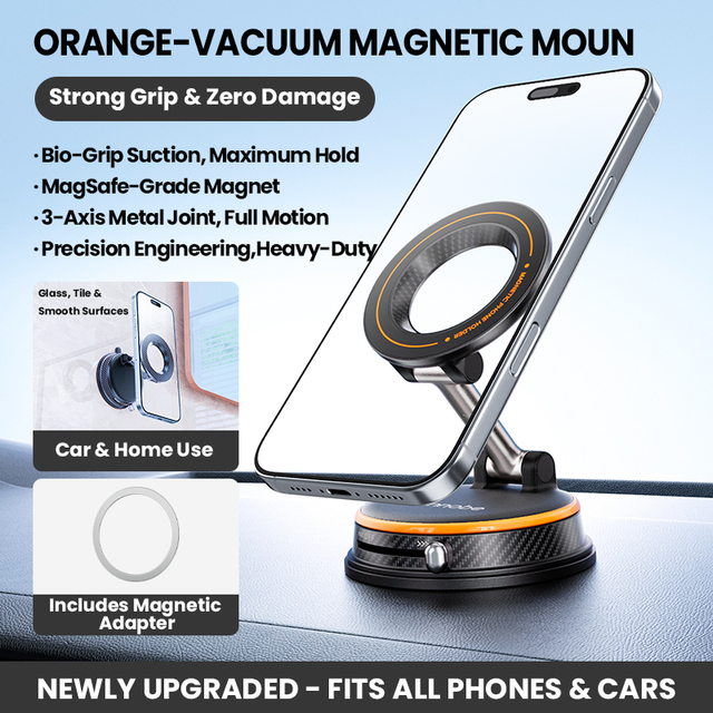 Trending Strong Magnetic Car-mounted Phone Holder with Large Nano Suction Cup Vacuum Adsorption Stand for Center Console A13