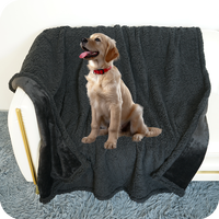 Couverture imperméable pour animaux de compagnie, couverture pour chien anti-pipi liquide, housse de protection réversible pour meubles en polaire Sherpa, noir