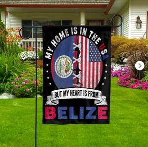 Drapeau de jardin extérieur Belize It's in My DNA, drôle et décoratif - Décoration de jardin festive pour la maison, 12x18 pouces - Product Image 4