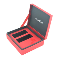Boîtes cosmétiques modernes de luxe rouges pour l'emballage de rouge à lèvres et de crème pour le visage, gaufrage, laminage mat, insert en EVA, boîte à charnière
