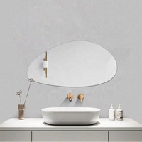 Miroir de décoration d'art de salle de bain en forme de nuage irrégulier miroir mural en verre mural