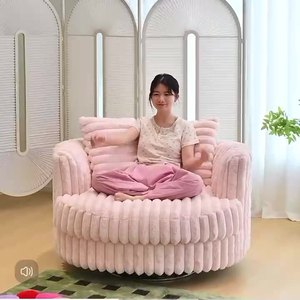 Modern Ultra-Soft Oversized <strong>Bean</strong> <strong>Bag</strong> Sofa Set 360&deg; Swivel Accent Chair 3 Large Round Throw <strong>Pillows</strong> Square Modern Living Room - Product Image 2