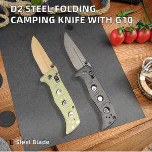 Cuchillo Plegable de Acero Inoxidable de Alta Calidad con Hoja Dentada para Camping, Caza y Actividades al Aire Libre, con Mango G10, OEM - Product Image 3