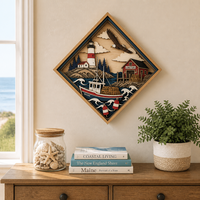 Art mural en boîte à ombres avec homard du Maine |   Contreplaqué peuplier découpé au laser en 3D avec effet de profondeur |   Salle de séjour, chambre à coucher, entrée de style nautique |   Cadeau facile à accrocher