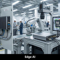 PC industriel sans ventilateur MVP-5100-MXM avec GPU intégré pour la vision industrielle, l'IA, l'inférence à la périphérie et l'automatisation des usines