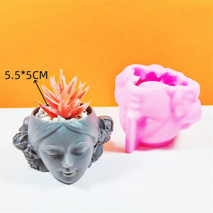 YS <span class=keywords><strong>Pelo</strong></span> <span class=keywords><strong>Corto</strong></span> chica silicona maceta moldes planta maceta hogar jardín decoraciones molde <span class=keywords><strong>de</strong></span> fundición DIY hormigón maceta fabricación - Product Image 6
