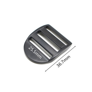 Hebilla de bloqueo de escalera de aleación de <span class=keywords><strong>Metal</strong></span> resistente negro mate personalizada, correa de ajuste, hebilla de escalera deslizante para correa de mochila, cinturón de 25mm - Product Image 3