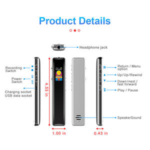 Hot Selling Voice To Text Voice Recorder One Click Recording Power Off Saving Multi Functional Color Screen External Playback - Product Image 4
